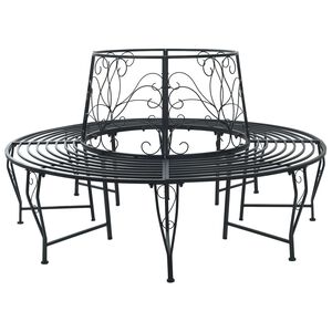 vidaXL Medžio suolelis 8-Vietų skaičius &Oslash; 160 x 89 cm Plienas Juoda