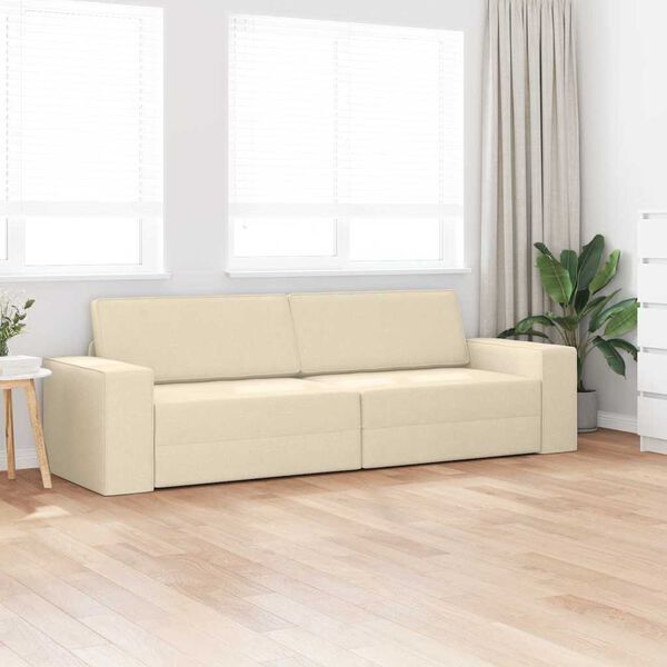 vidaXL Sofa lova 200cm Kreminė audinys