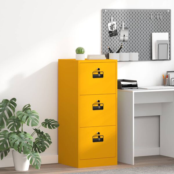 vidaXL Bylų spinta su stalčių Garučių geltona 45,5 x 42 x 106,5 cm