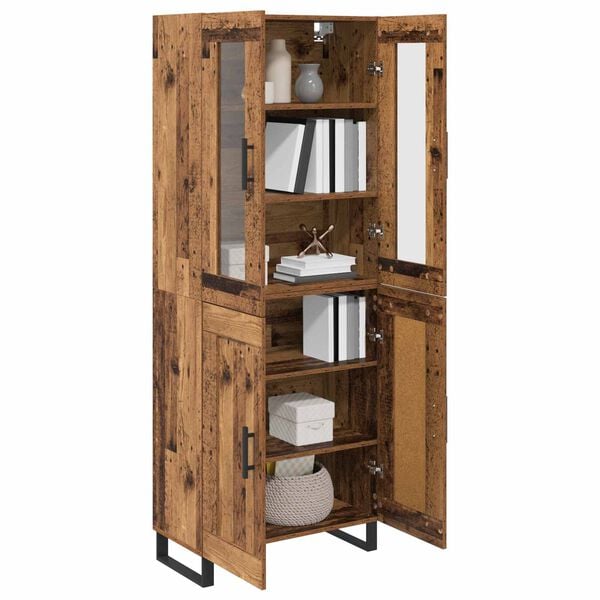 vidaXL Auk&scaron;tas spintelė 2 pcs Senovinis medis Apdirbta mediena