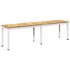 vidaXL Sodo suolas 161 x 35 x 45 cm Kietos akacijos mediena Balta