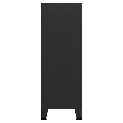 vidaXL Sandėliavimo spintelė, juoda, 75x40x115cm, metalas, pramoninė