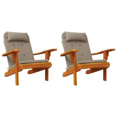 vidaXL Adirondack kėdės pagalvėlės, 2vnt., taupe, oksfordo audinys