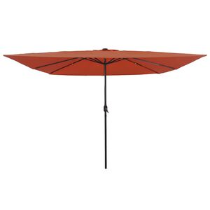 vidaXL Sodo skėtis Terakotos 295 x 295 x 245 cm Poliesteris ir plienas