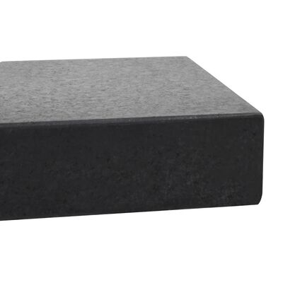 vidaXL Skėčio stovas, granitas, 25kg, stačiakampio formos, juodas