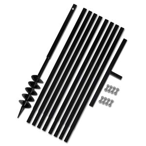 Plieninis 10 cm Žemės Grąžtas su Rankena ir Ilgintuvais, 9 m