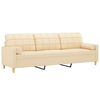 vidaXL Trivietė sofa su pagalvėmis, kreminė, 210cm, audinys