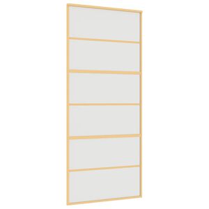 vidaXL Stumdomos durys, auksinės, 90x205cm, ESG stiklas ir aliuminis