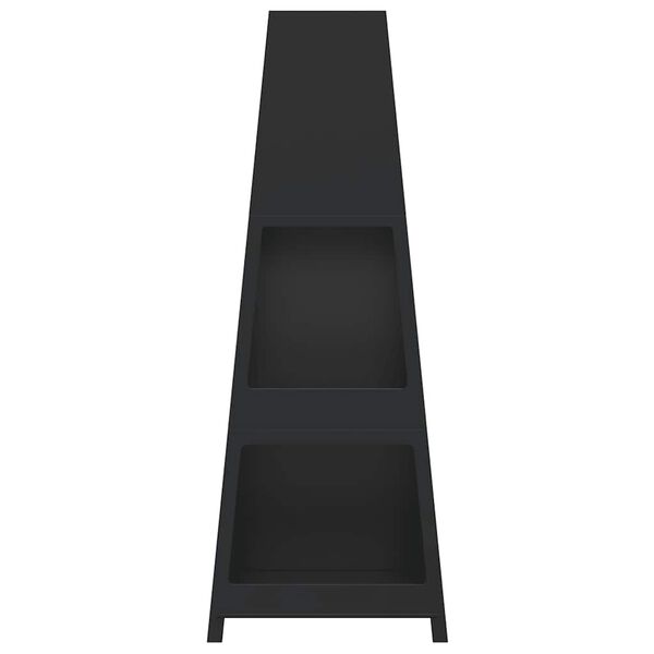 vidaXL Lauko židinys su vieta malkoms, juodas, plienas, bok&scaron;to dizaino