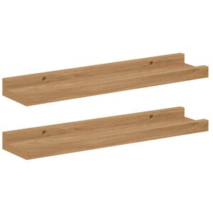 vidaXL Sieninė lentyna 2 pcs Ruda 40 x 9 x 3 cm Apdirbta mediena