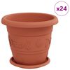 vidaXL Augalų vazonai 24 pcs Raudona plyta &Oslash; 26 x 21.5 cm Plastmasė