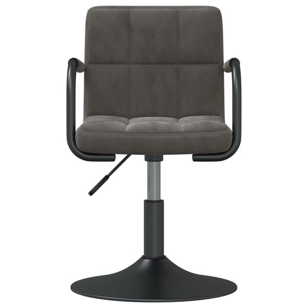 vidaXL Pasukamos valgomojo kėdės, 2vnt., tamsiai pilkos, aksomas