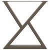 vidaXL Valgomojo stalo kojos, 2 vnt., natūralus plienas, 80x(72-73,3) cm, plienas