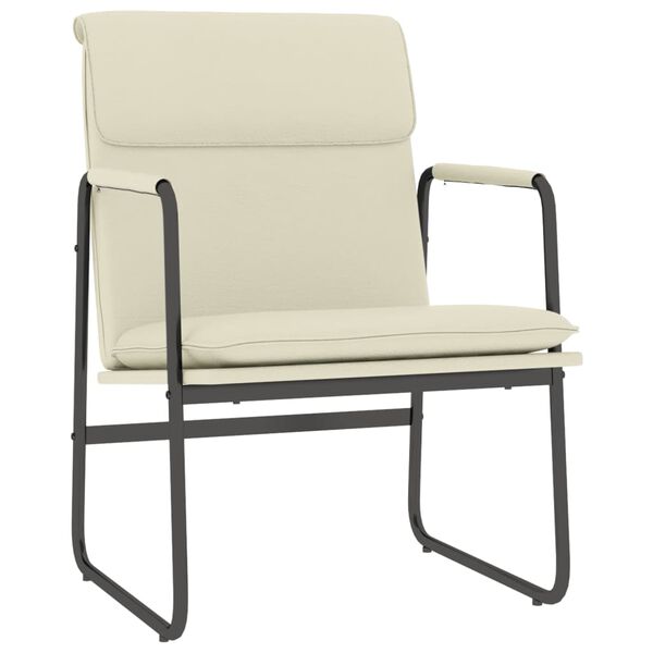 vidaXL Poilsio kėdė, kreminės spalvos, 55x64x80cm, dirbtinė oda