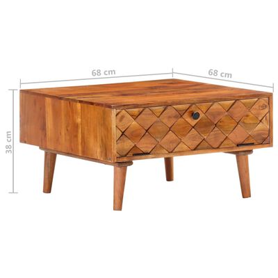 vidaXL Kavos staliukas, 68x68x38cm, akacijos medienos masyvas