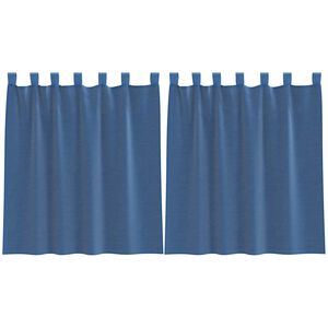 vidaXL Voilės užuolaidos su kilpelėmis, 2 vnt., tamsiai mėlynos, 140x140 cm