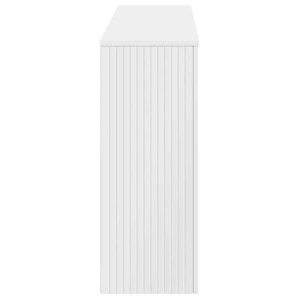 vidaXL Konsolinis stalas Auk&scaron;to Blizgesio Baltas 155 x 29 x 74 cm