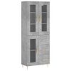 vidaXL Komoda, betono pilkos spalvos, 69,5x34x180cm, apdirbta mediena