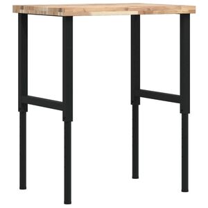 vidaXL Darbastalis, 80x60x(73-99,5)cm, bukmedis, stačiakampis