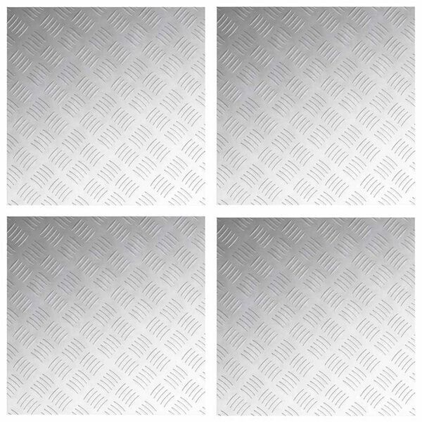 vidaXL Laiptų danga Kvadrato 4 pcs Sidabro 50 x 50 cm Aliuminis