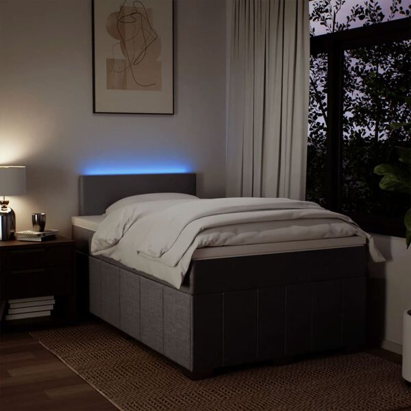 vidaXL Lova su spyruoklėmis ir čiužiniu, taupe, 120x190cm, audinys