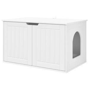 vidaXL Katės namelis Balta 85 x 55 x 50,5 cm Apdirbta mediena