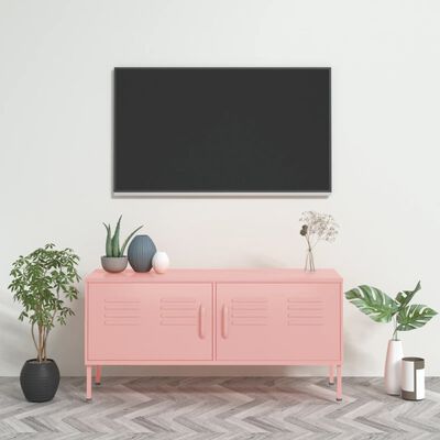 vidaXL Televizoriaus spintelė, rožinė, 105x35x50cm, plienas