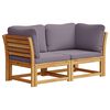 vidaXL Dvivietė sodo sofa su pagalvėlėmis, akacijos medienos masyvas