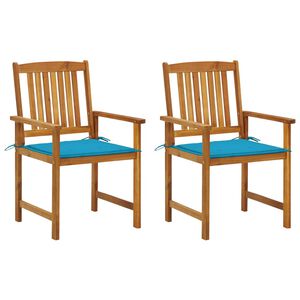 vidaXL Sodo kėdės su pagalvėlėmis, 2vnt., akacijos medienos masyvas