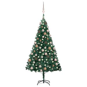 vidaXL Dirbtinė Kalėdų eglutė su žaisliukais, žalia, 120cm, PVC