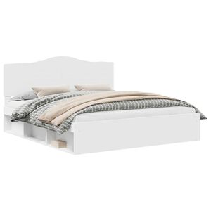 vidaXL Lovos rėmas Balta 200 x 200 cm Kietos pu&scaron;ies mediena