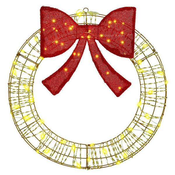 vidaXL Vainikas su 60 LED Šilta balta 75 cm PET