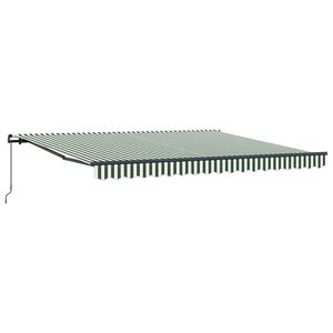 vidaXL I&scaron;traukiama markizė Žalia ir balta 400 &times; 300 cm