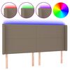vidaXL Galvūgalis su LED, taupe spalvos, 163x16x118/128cm, audinys