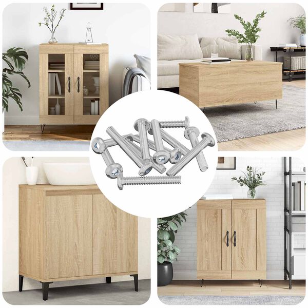 vidaXL Užrakinimo varžtas Paprastas 12 pcs Sidabro M6 x 35 mm Plienas