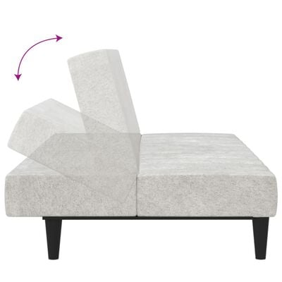 vidaXL Dvivietė sofa-lova, šviesiai pilka, mikropluošto audinys