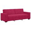 vidaXL Trivietė sofa, vyno raudonumo, 220x78x84 cm, aksominė