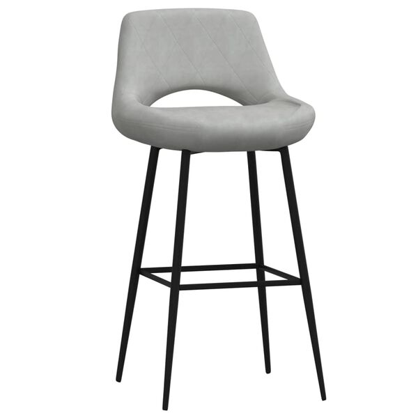 vidaXL Baro taburetė, &scaron;viesiai pilkos spalvos, aksomas