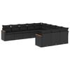 vidaXL Patio Sofa Set 11 vietos Black