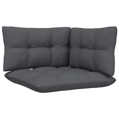 vidaXL Trivietė sodo sofa su antracito pagalvėlėmis, pušies masyvas