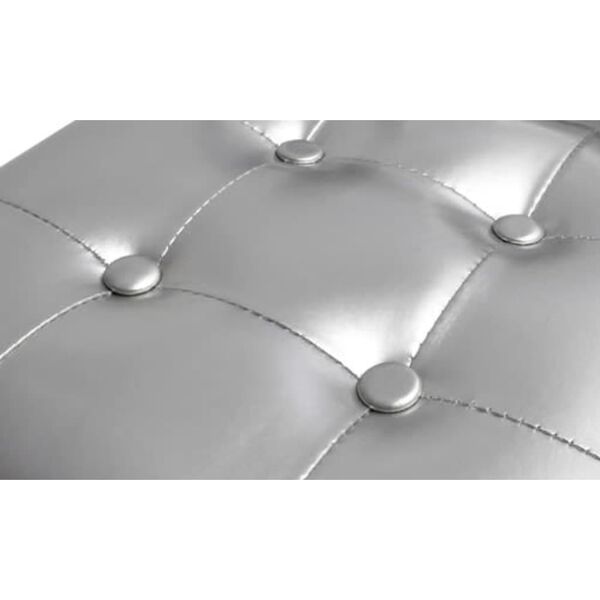 vidaXL Krėslas su pakoja, sidabrinės spalvos, dirbtinė oda