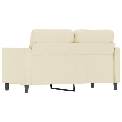 vidaXL Dvivietė sofa, kreminės spalvos, 120cm, dirbtinė oda