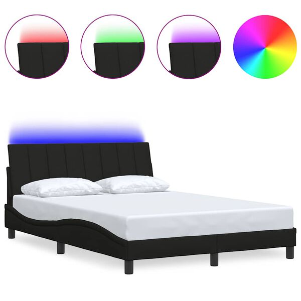 vidaXL Lovos rėmas be čiužinio, Hanko, juodos spalvos, 140x190cm, audinys