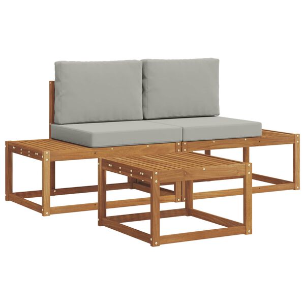 vidaXL Lauko sofos komplektas su pagalve 3 pcs Natūrali