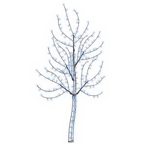 vidaXL LED sieninė Kalėdų eglutė 150 cm 140 LED Mėlyna Plienas Juoda