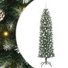 vidaXL Dirbtinis lieknas Kalėdų medis Žalia ir balta 210 cm