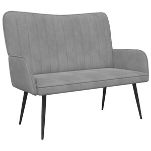vidaXL Dvita&scaron;kė sofa &Scaron;viesiai pilka 115 x 61 x 87 cm Aksomas