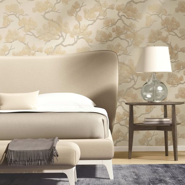 DUTCH WALLCOVERINGS Tapetai, kreminės spalvos, su pušimis