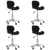 vidaXL Pasukamos valgomojo kėdės, 4vnt., juodos spalvos, aksomas