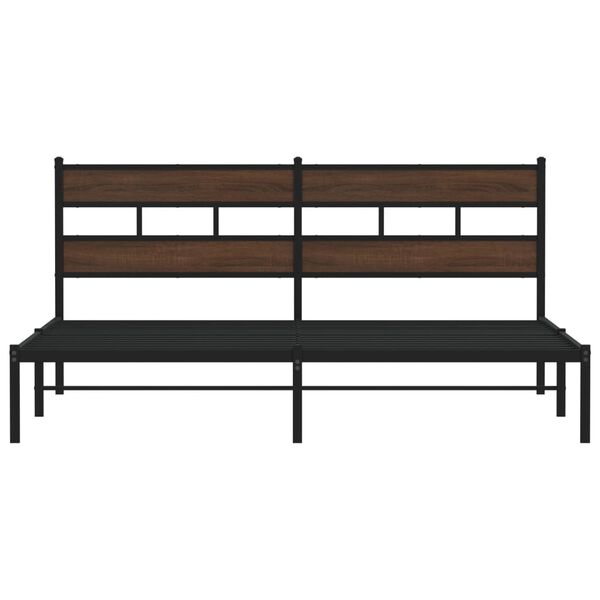 vidaXL Lovos rėmas su galvūgaliu/be čiužinio, ruda, 190x200cm